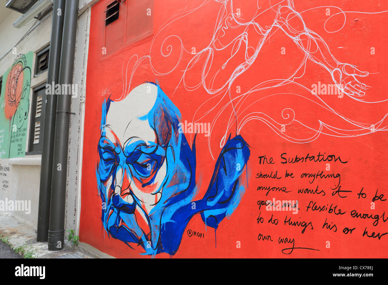 Mural En La Pared Exterior Del Edificio De La Subestacion Un