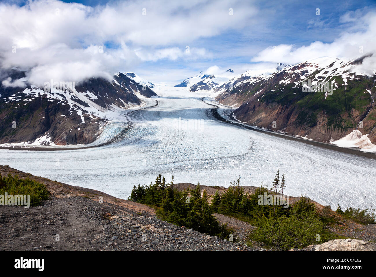 Salmón Hyder glaciar en Alaska Foto de stock