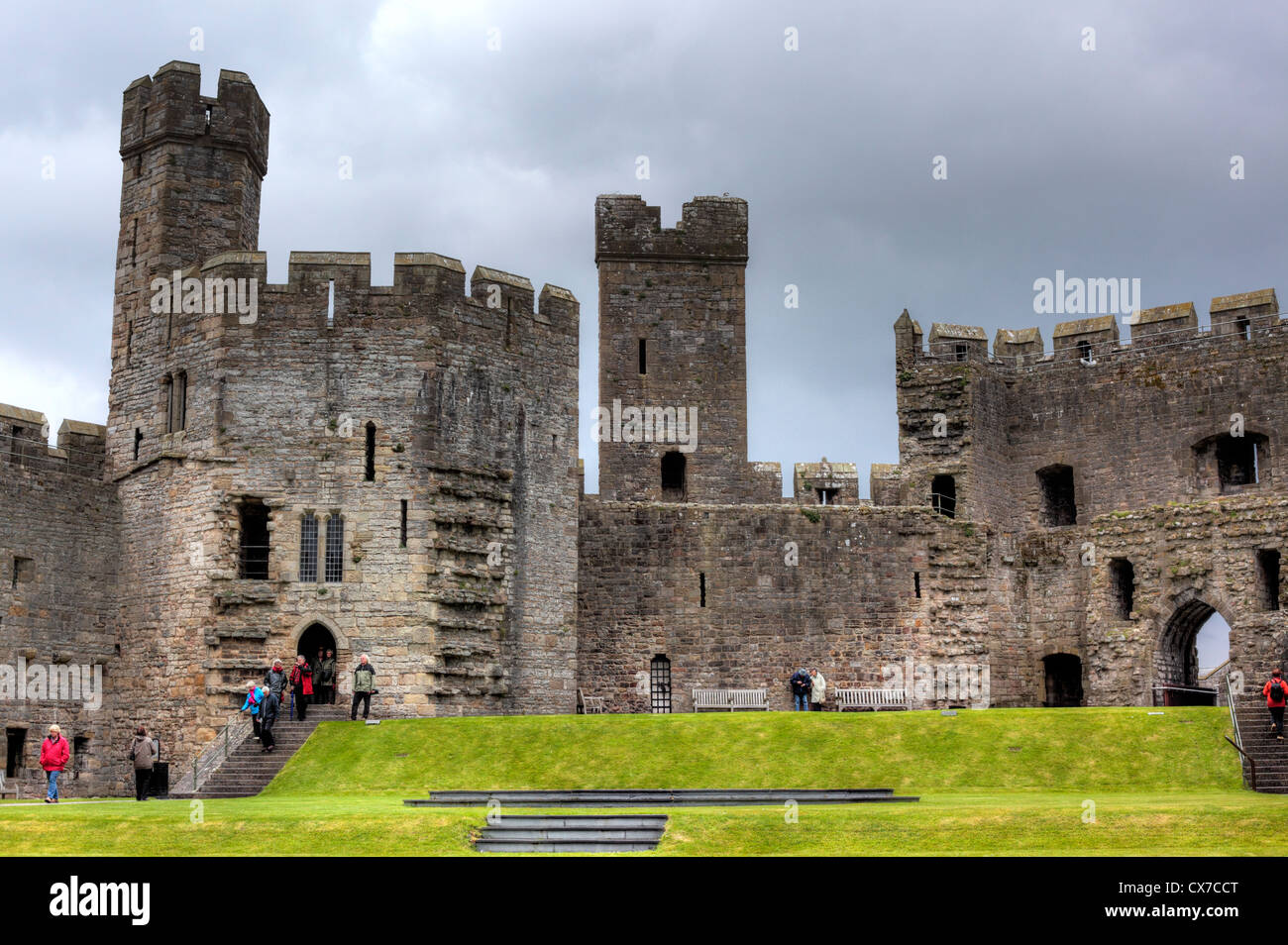 Castillo, Caernarfon, Gwynedd, Gales, Reino Unido Foto de stock