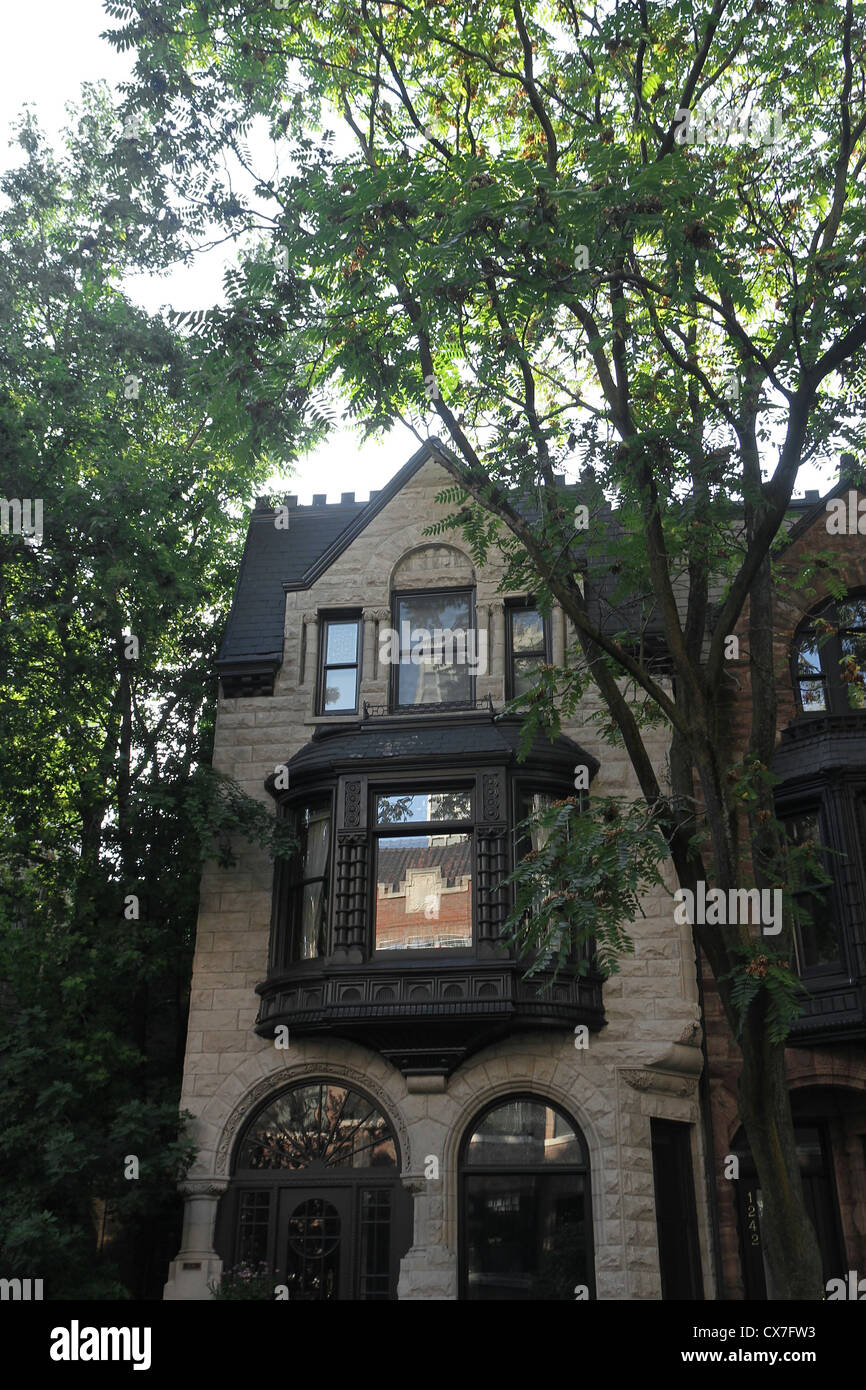 Sorprendente a fines de siglo XIX y principios del siglo XX se caracteriza la arquitectura residencial barrio Gold Coast de Chicago. Foto de stock