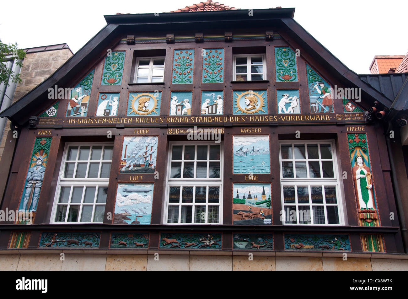 Casa Fachwerk Enmaderados medieval, Osnabruck, Alemania Foto de stock