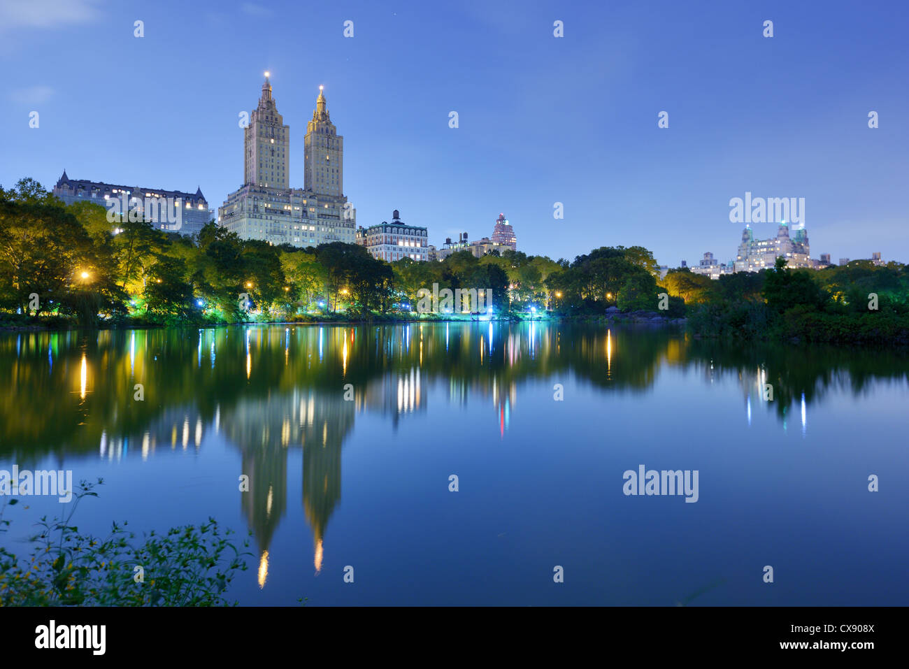 El lago en el Central Park de Nueva York Foto de stock