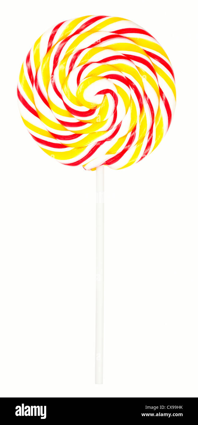 Colorido lollipop aislado en blanco con trazado de recorte Foto de stock