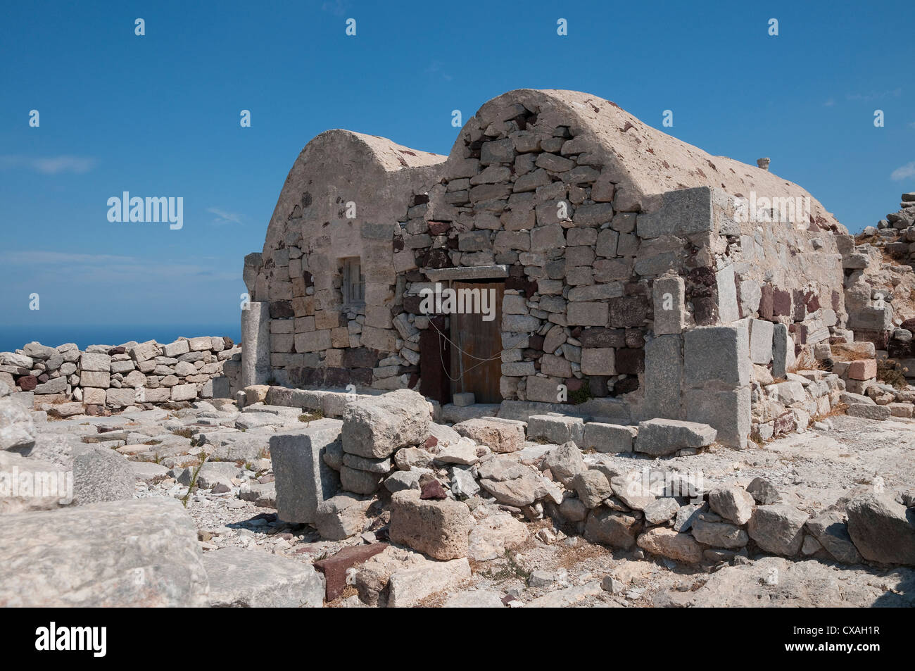 La antigua Thera, mesa vouno, Santorini, Grecia Fotografía de stock - Alamy