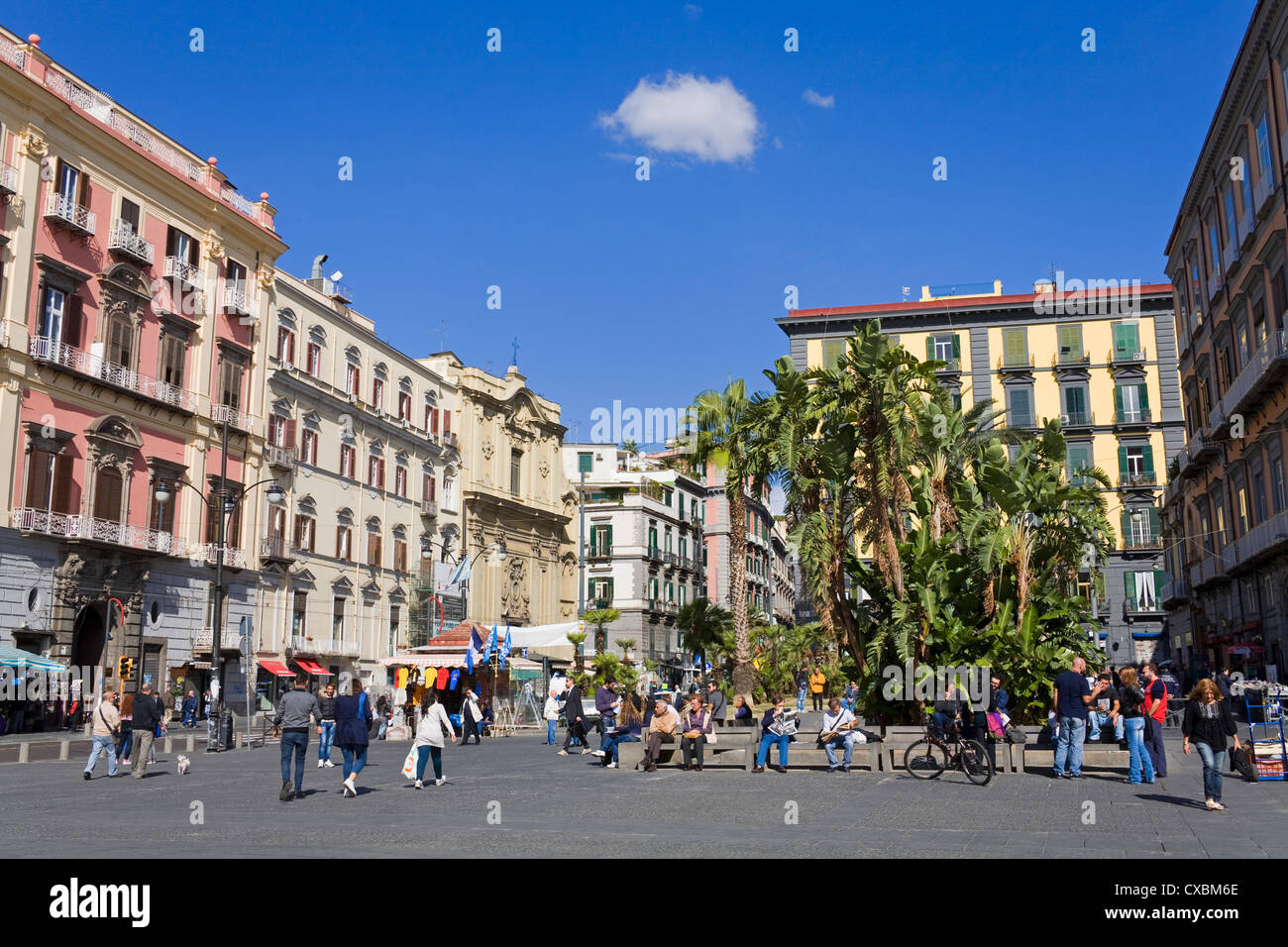 La Piazza Dante, en Nápoles, Campania, Italia, Europa Foto de stock
