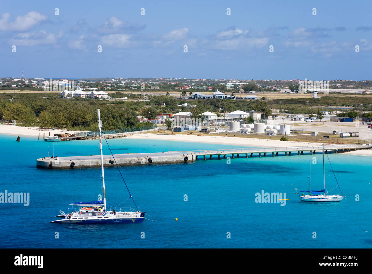 Governor's Beach en la Isla Gran Turca, Islas Turcas y Caicos, Antillas, Caribe, América Central Foto de stock