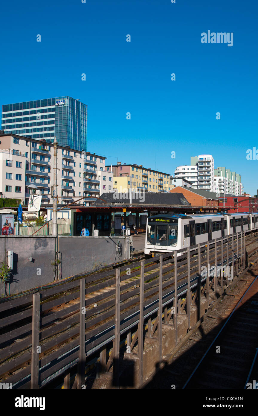 La estación de metro de Majorstuen barrio Frogner Oslo Noruega Europa Foto de stock