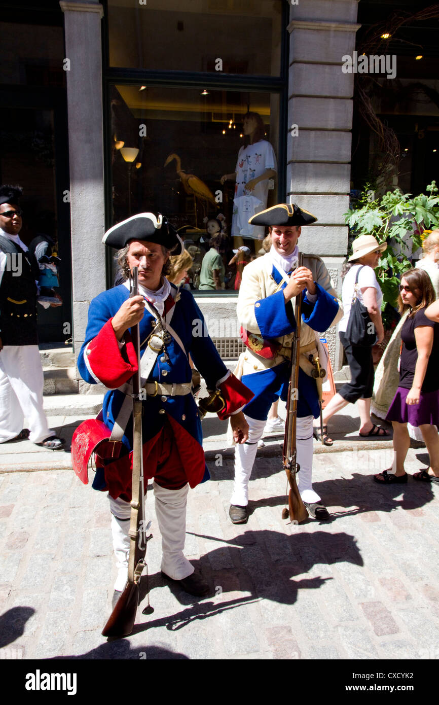 Siglo XVII FRANCÉS CANADIENSE disfraces, Festival de Nueva Francia, la ciudad de Quebec, Canadá Foto de stock