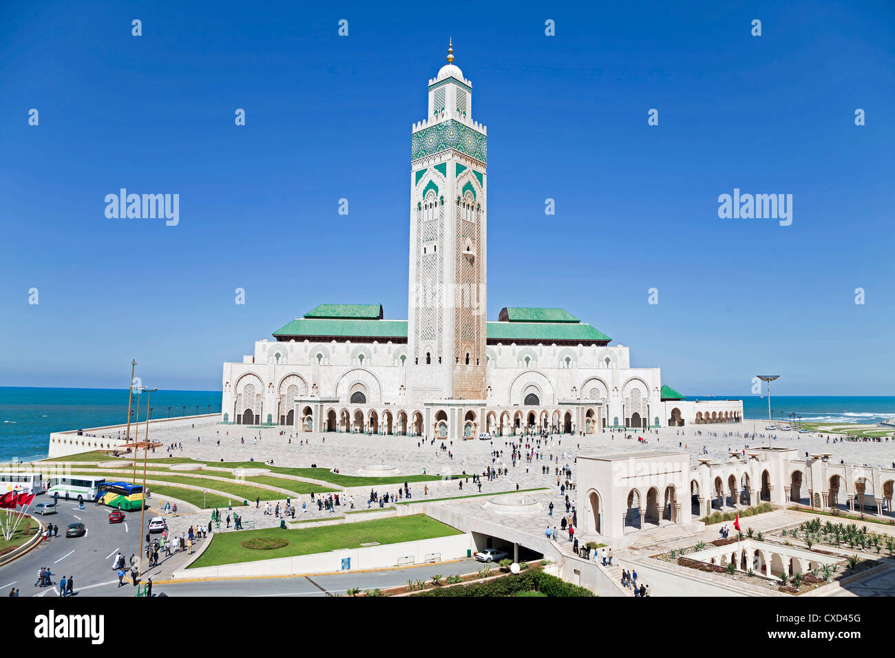 Mezquita de Hassan II, la tercera mezquita más grande del mundo, en Casablanca, Marruecos, Norte de África, África Foto de stock