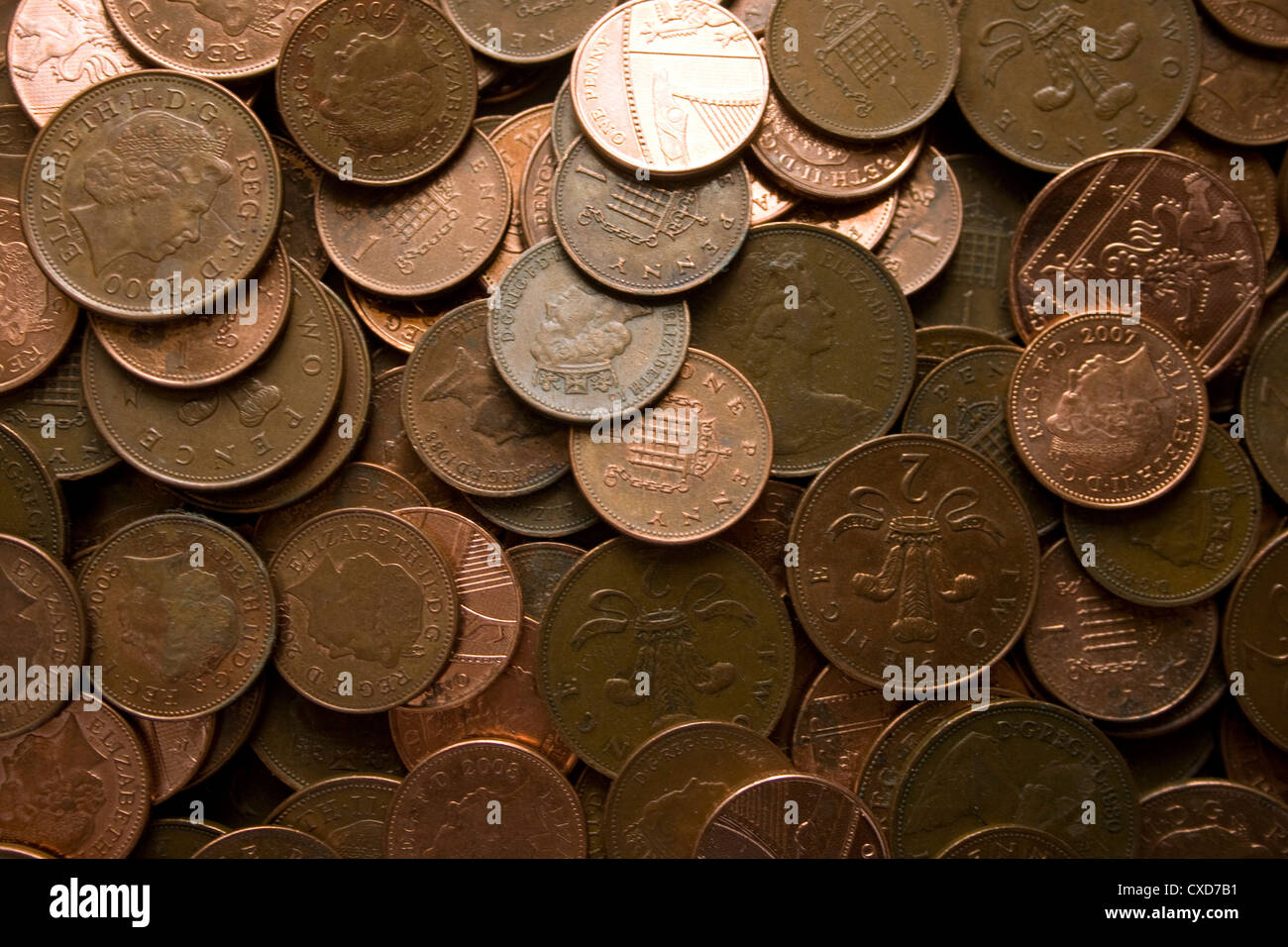 British monedas de cobre Foto de stock