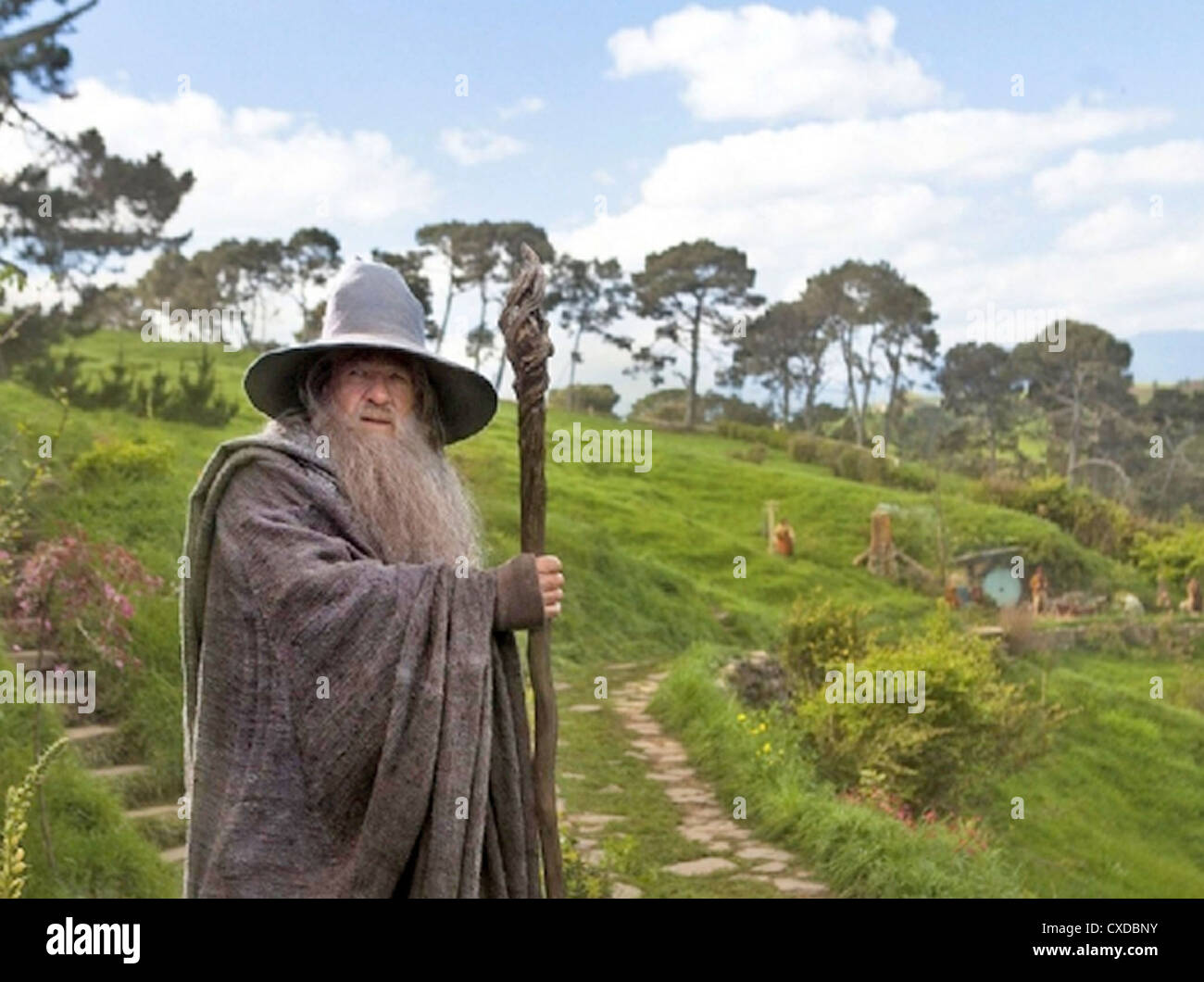El Hobbit: un viaje inesperado 2012 Nueva línea/MGM film con Ian McKellen Foto de stock