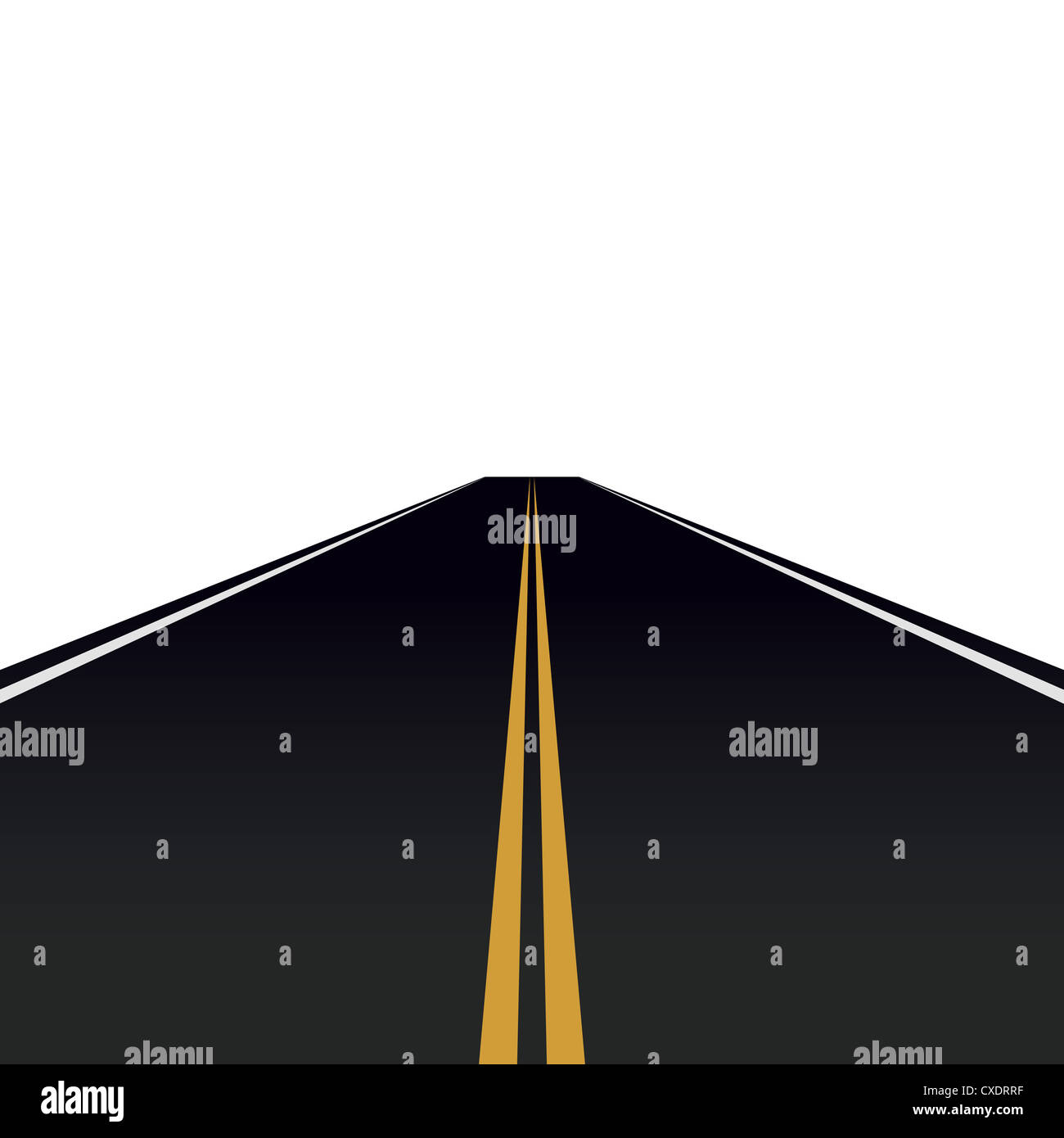 Y señales de tráfico en carretera. Ilustración sobre fondo blanco