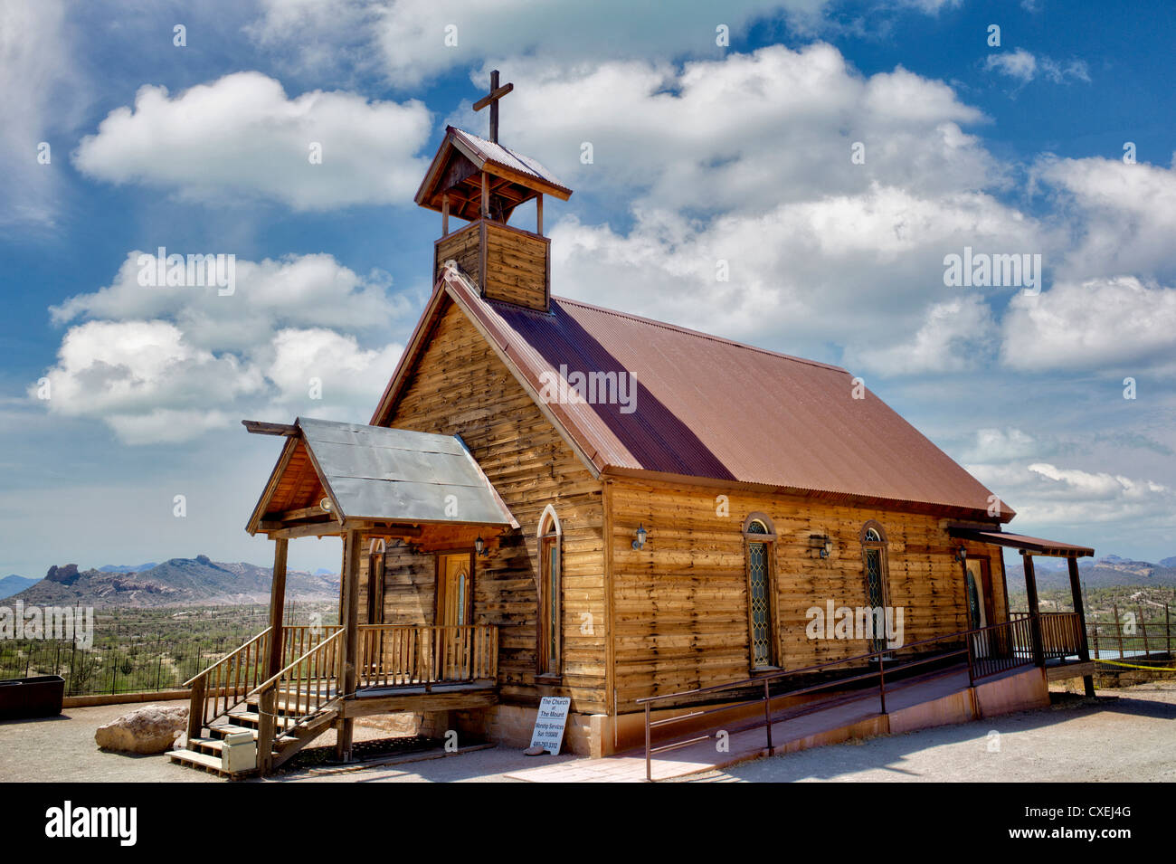 La Iglesia Cristiana del Nuevo Testamento. Goldfield Ghost Town, Arizona. Foto de stock