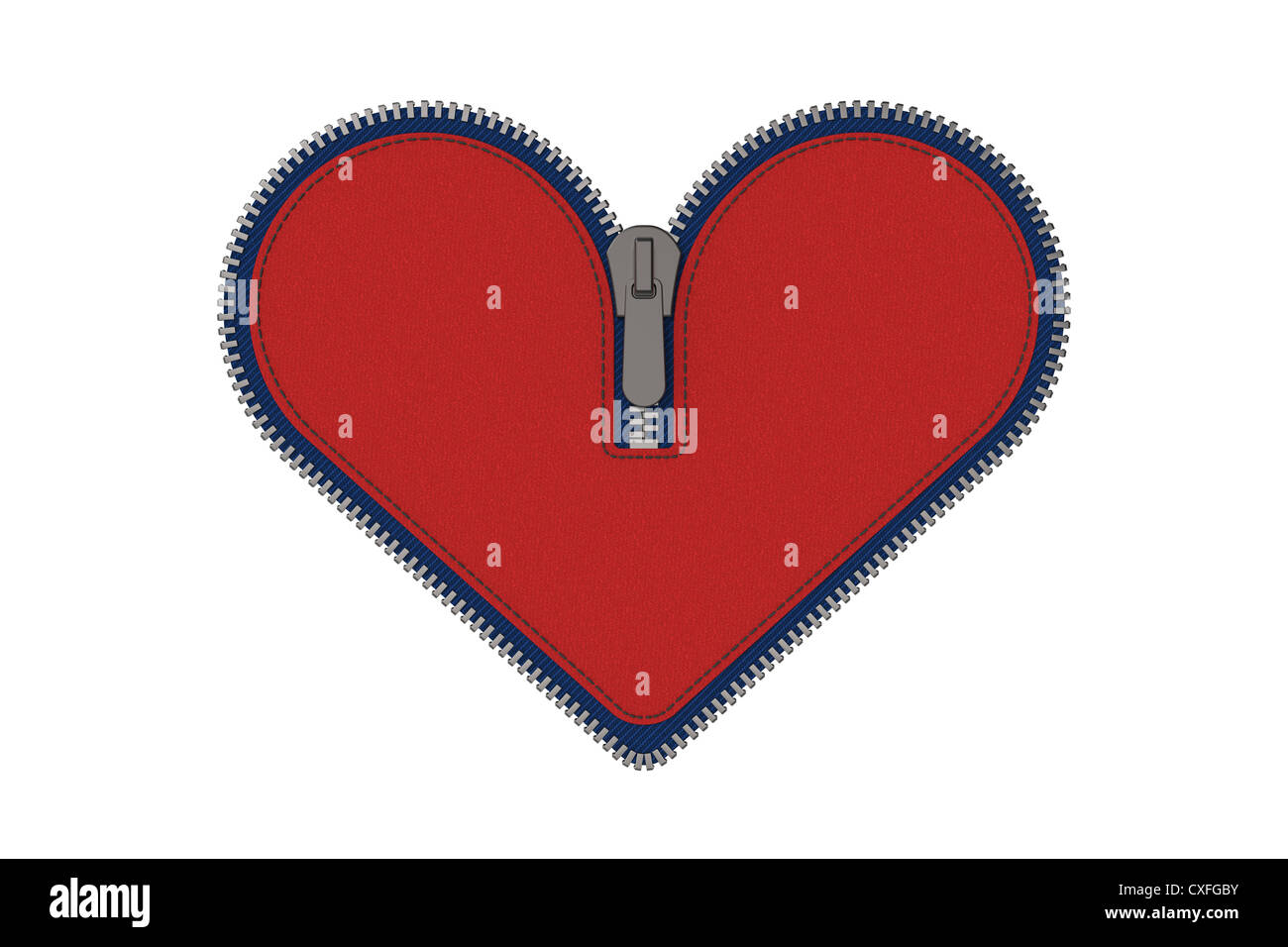 Zip zipper heart love heart Imágenes recortadas de stock - Alamy