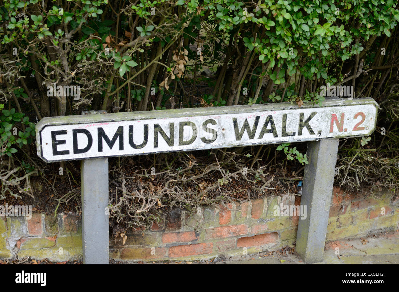 Edmunds caminar N2, signo de la calle East Finchley, Londres, Inglaterra Foto de stock