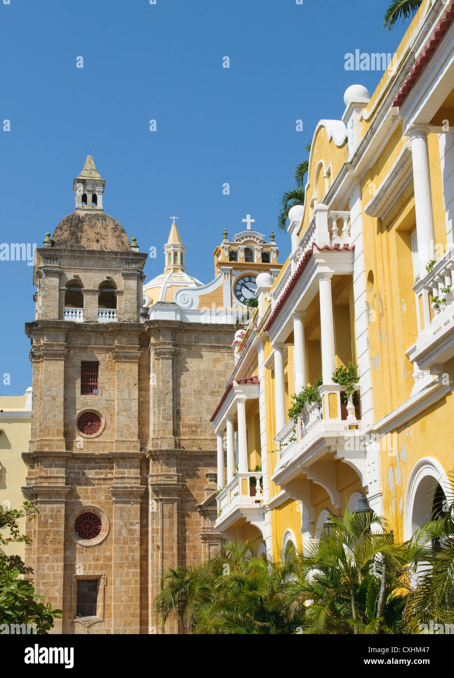 Las calles de la ciudad de Cartagena de Indias, Colombia Foto de stock