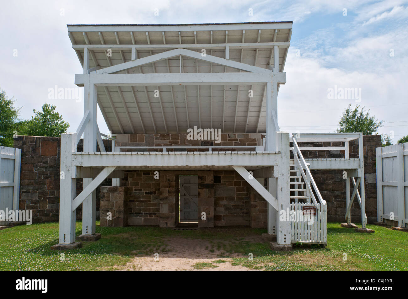 Arkansas, Fort Smith National Historic Site, reproducción de 1886 cadalso. Foto de stock