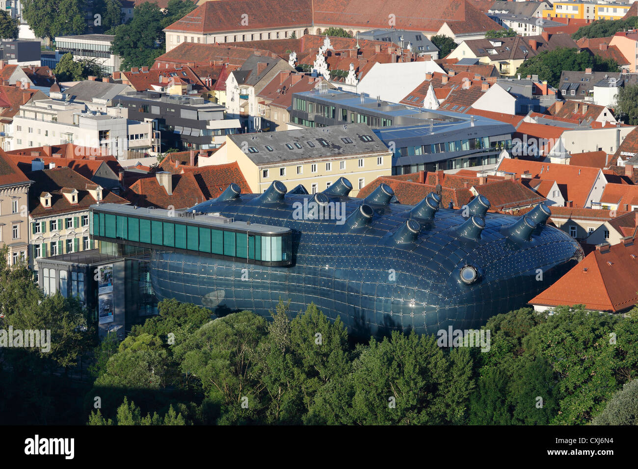 Austria, Estiria, Graz, Vista del museo y el arte contemporáneo Foto de stock