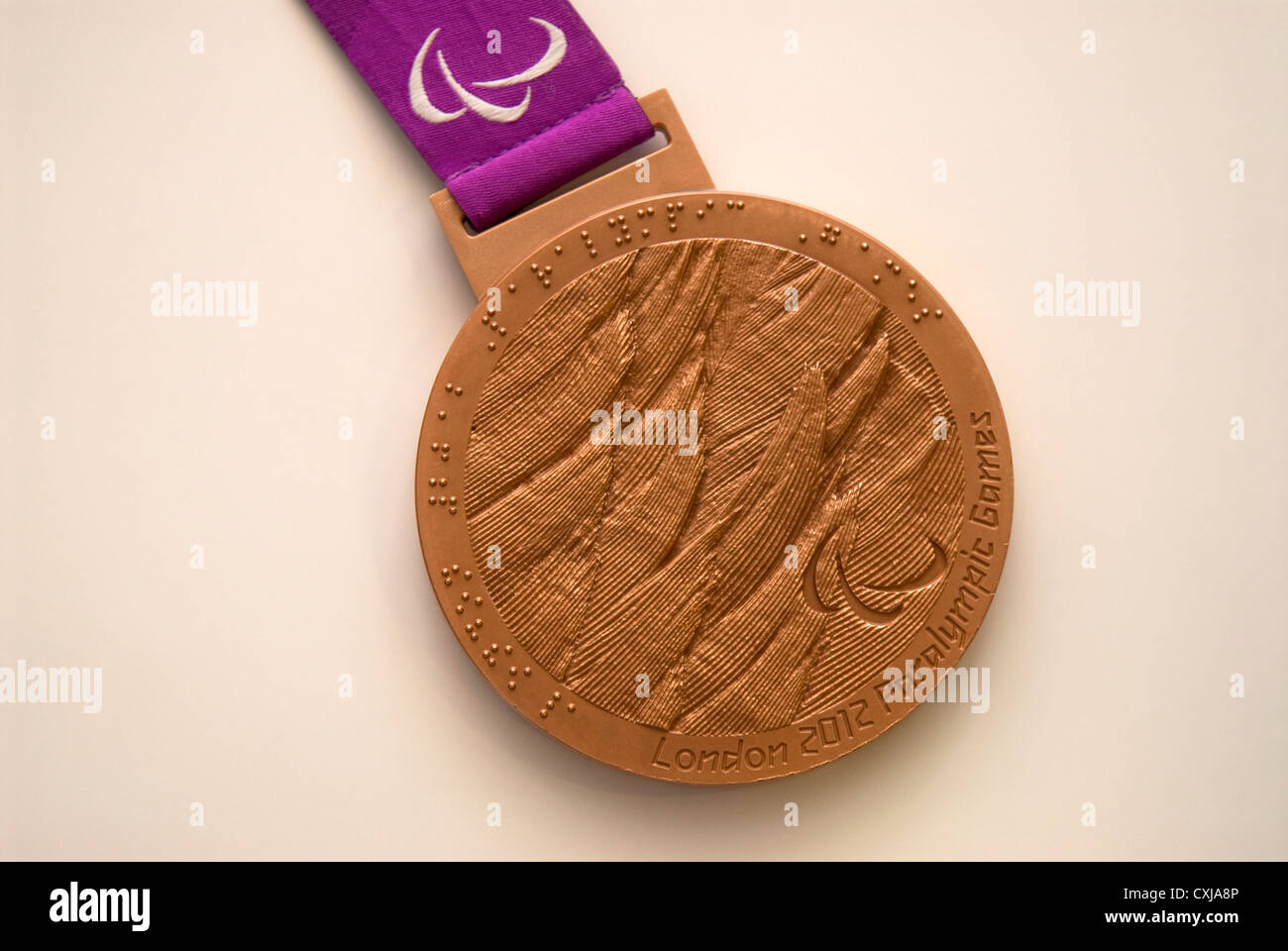 Ganó la medalla de bronce en los Juegos Paralímpicos de Londres 2012 Por Olivia Breen. Foto de stock