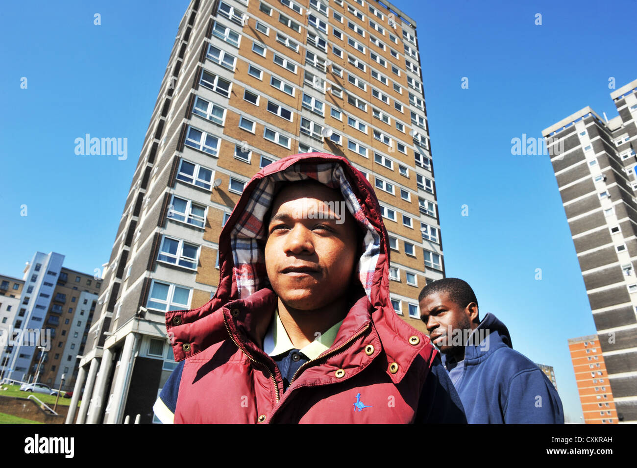 Los jóvenes desempleados jóvenes Leeds UK Foto de stock