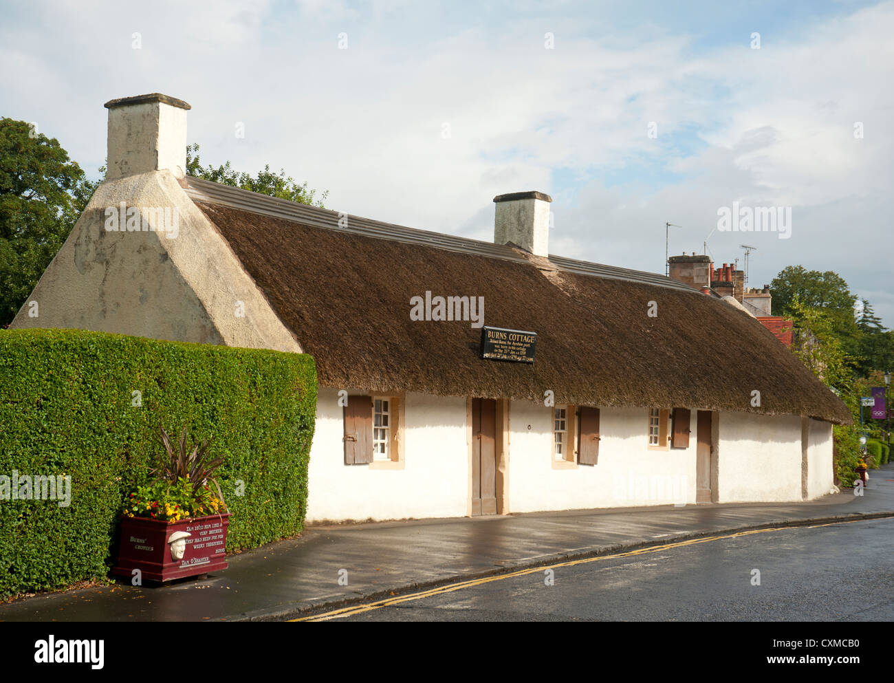 El lugar de nacimiento del poeta escocés Robert Burns en Murdoch's Lone, Alloway. Ayr. Ocs 8604 Foto de stock