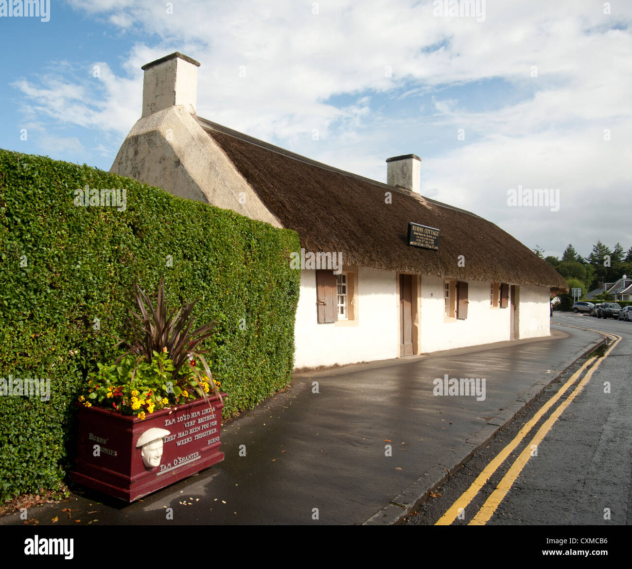 El lugar de nacimiento del poeta escocés Robert Burns en Murdoch's Lone, Alloway. Ayr. Ocs 8605 Foto de stock