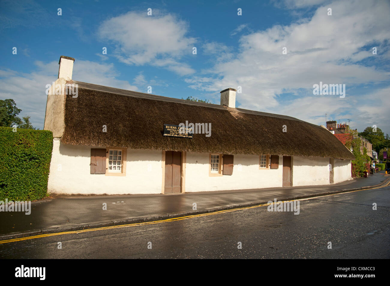 El lugar de nacimiento del poeta escocés Robert Burns en Murdoch's Lone, Alloway. Ayr. Ocs 8608 Foto de stock
