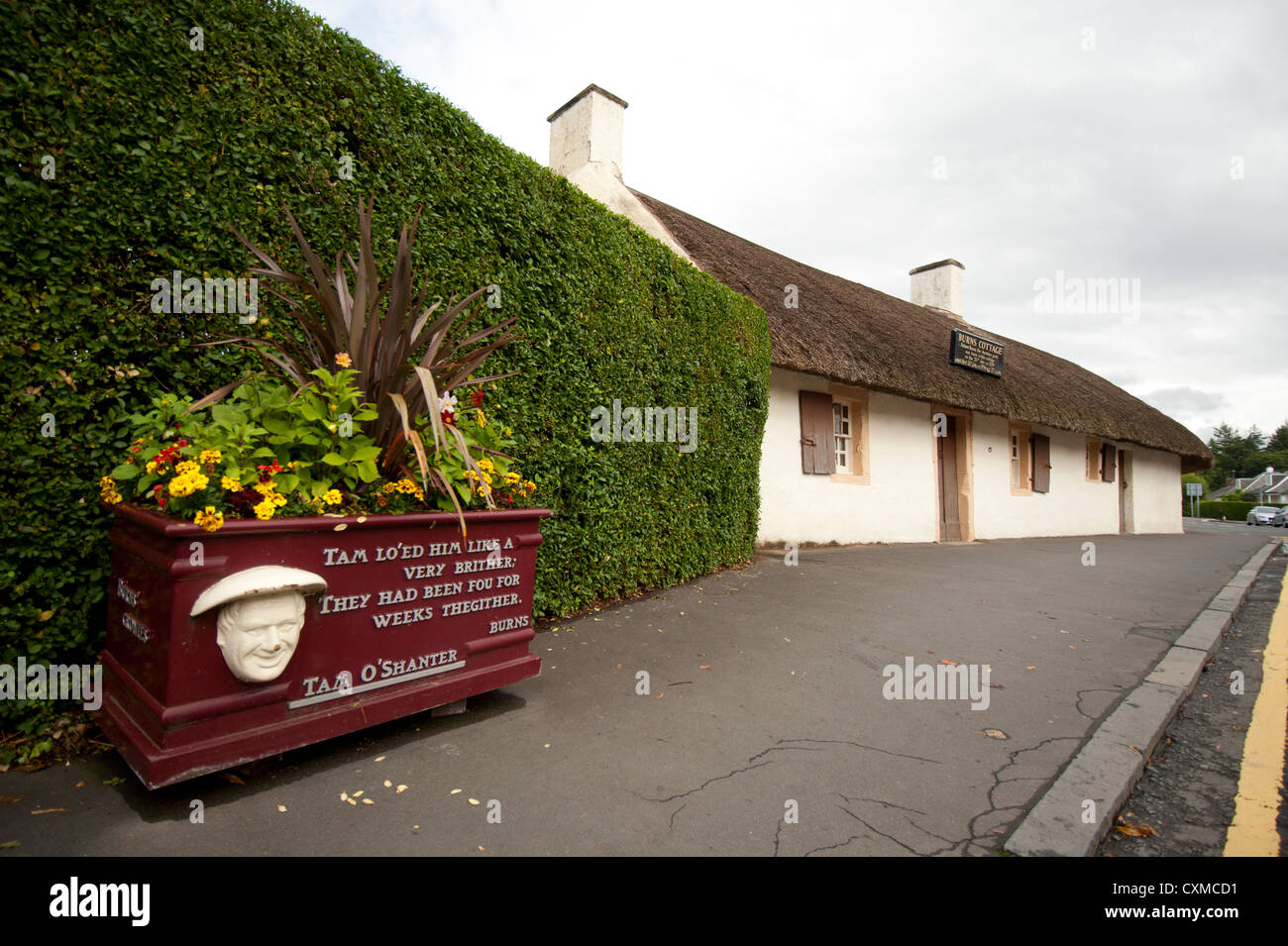 El lugar de nacimiento del poeta escocés Robert Burns en Murdoch's Lone, Alloway. Ayr. Ocs 8611 Foto de stock