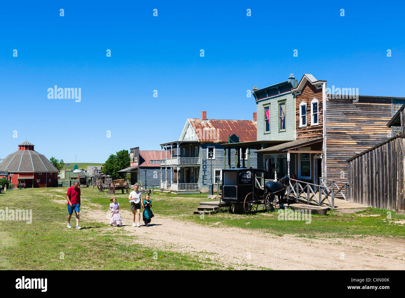 En la calle principal de la ciudad occidental de '1880' atracción de Murdo, Dakota del Sur, EE.UU. Foto de stock