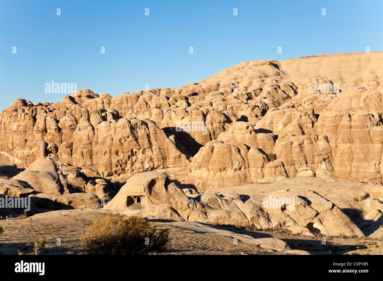 La topografía de la zona en Petra. Foto de stock