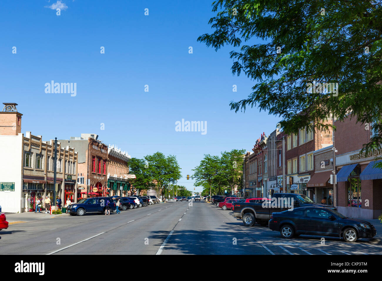Main Street en el centro de la ciudad de Rapid City, Dakota del Sur, EE.UU. Foto de stock
