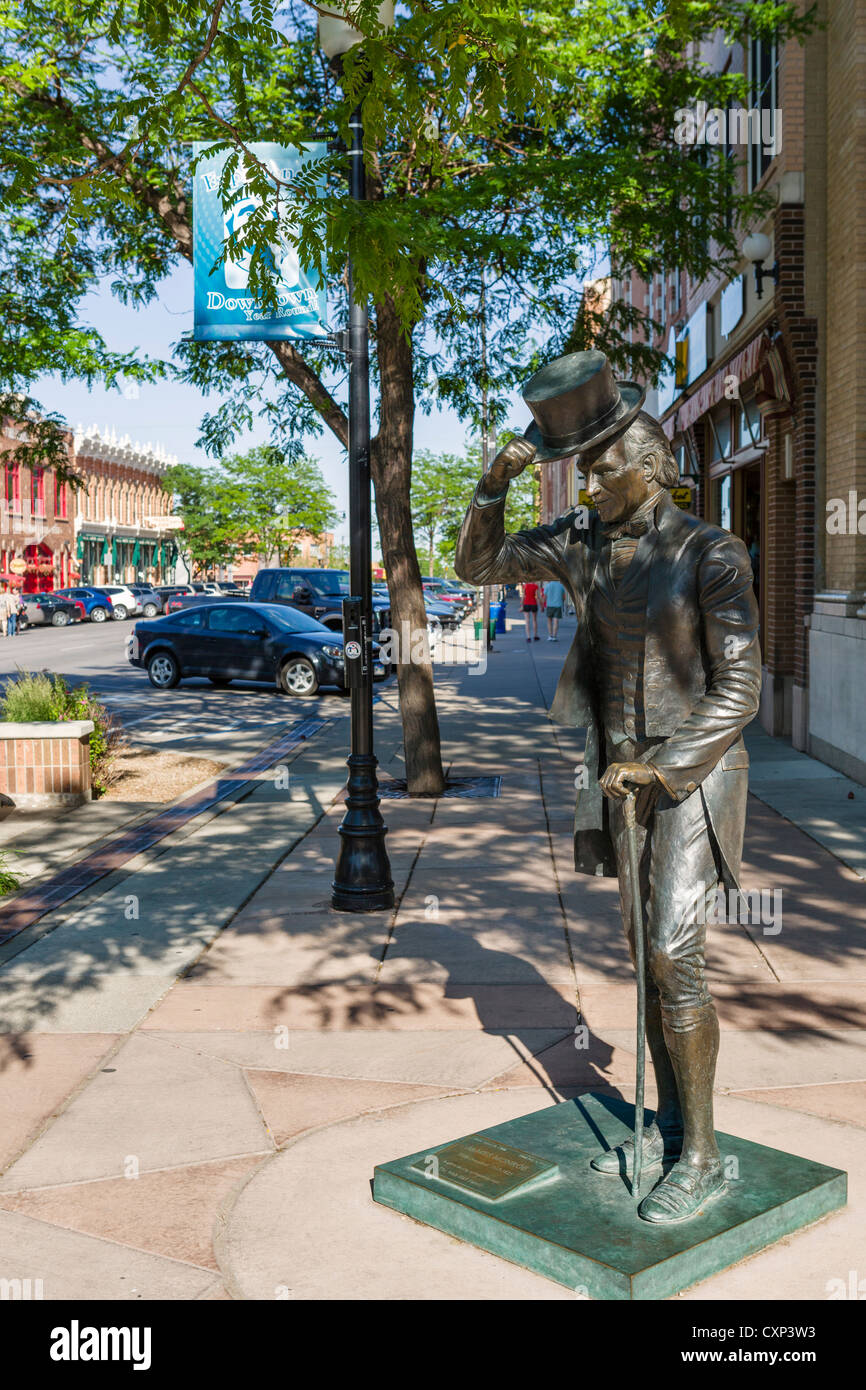 Estatua del presidente James Monroe (5º Presidente de los EE.UU.) en el centro de la ciudad de Rapid City, Dakota del Sur, EE.UU. Foto de stock