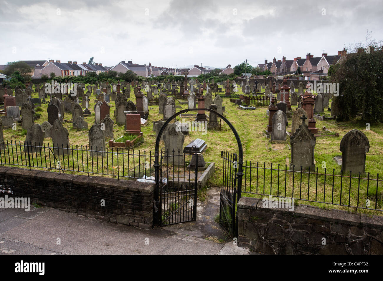 El cementerio en Aberavon, South Wales, REINO UNIDO Foto de stock