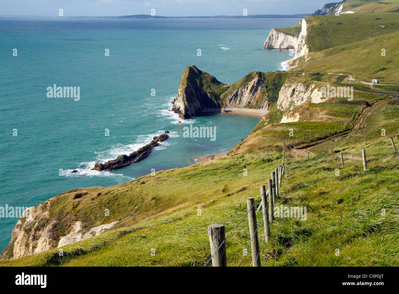 Puerta de Durdle costa de Dorset en la costa sur oeste de path Foto de stock