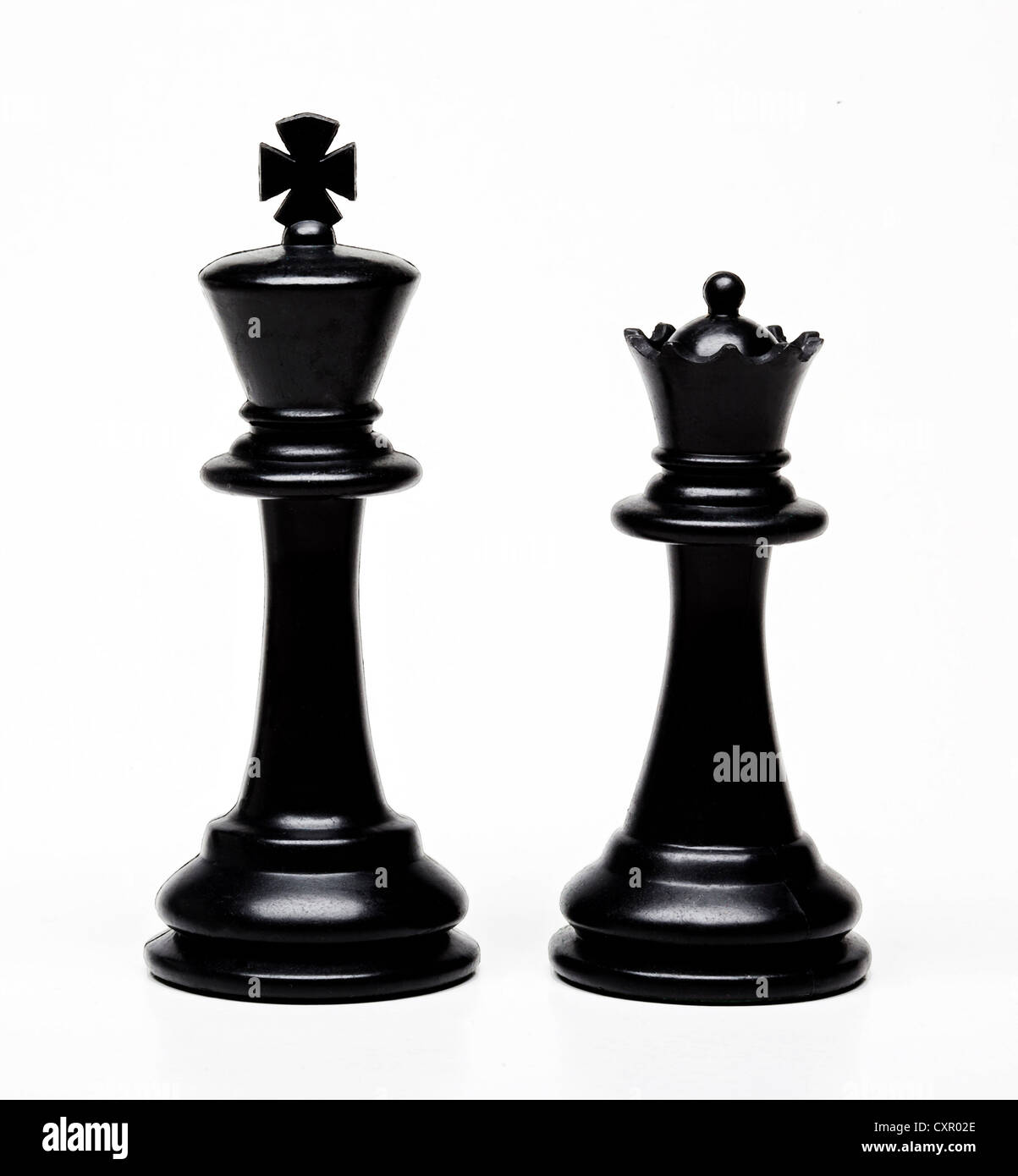 El rey y la reina de piezas de ajedrez Fotografía de stock - Alamy