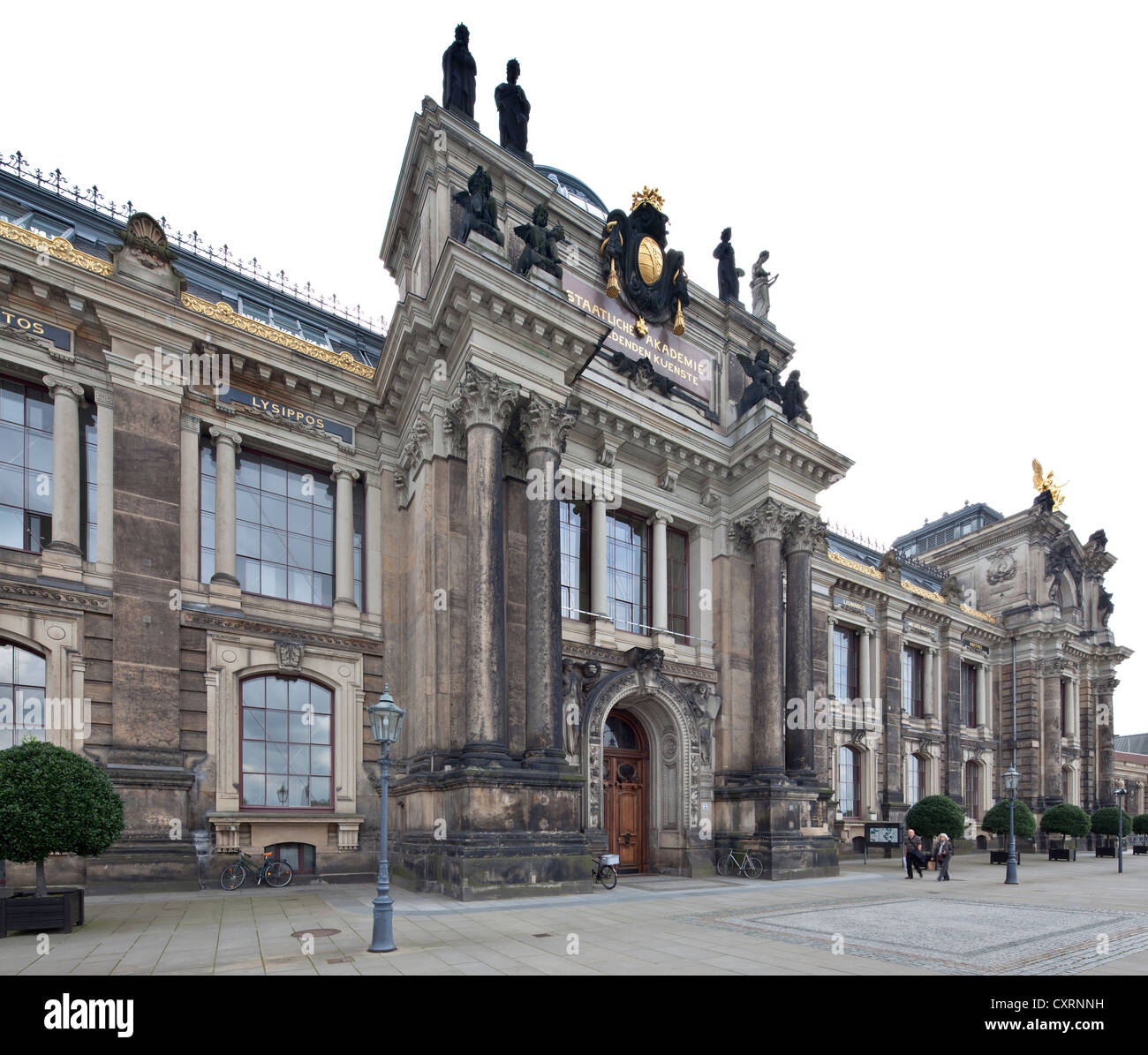 Academia de Bellas Artes, el antiguo Palacio Real Academia de Bellas Artes de Dresde, Sajonia, Alemania, Europa PublicGround Foto de stock