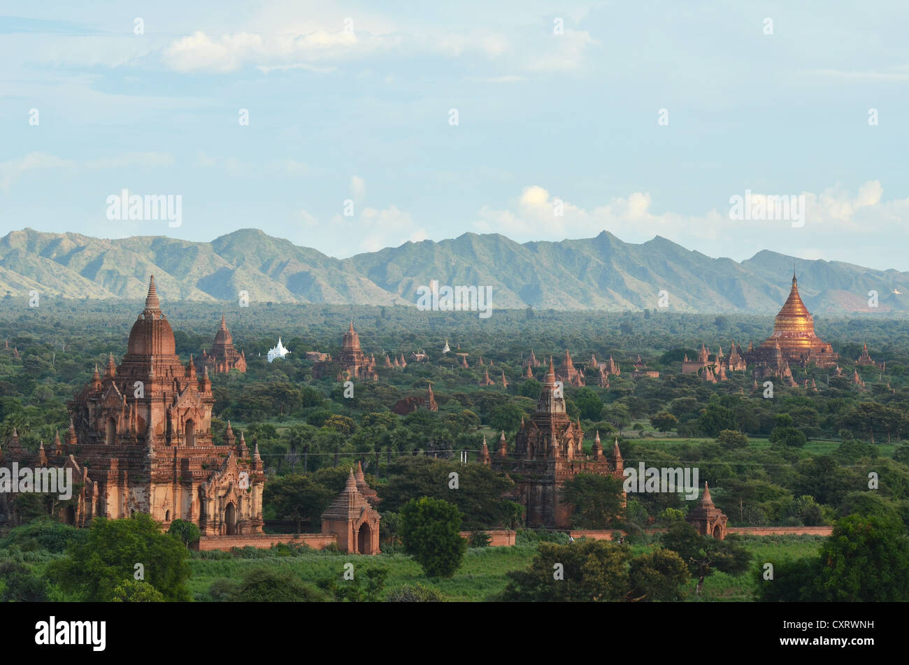 Templos y pagodas de Bagan, Myanmar, Birmania, Sudeste Asiático, Asia Foto de stock