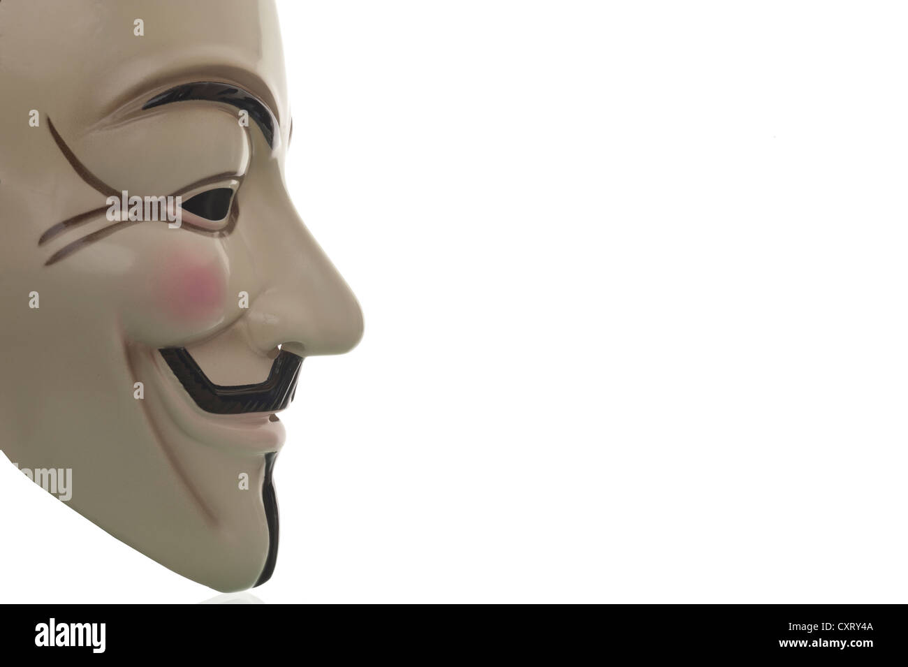 Anonymous máscara, la máscara de Guy Fawkes, 'V de Vendetta' máscara Foto de stock
