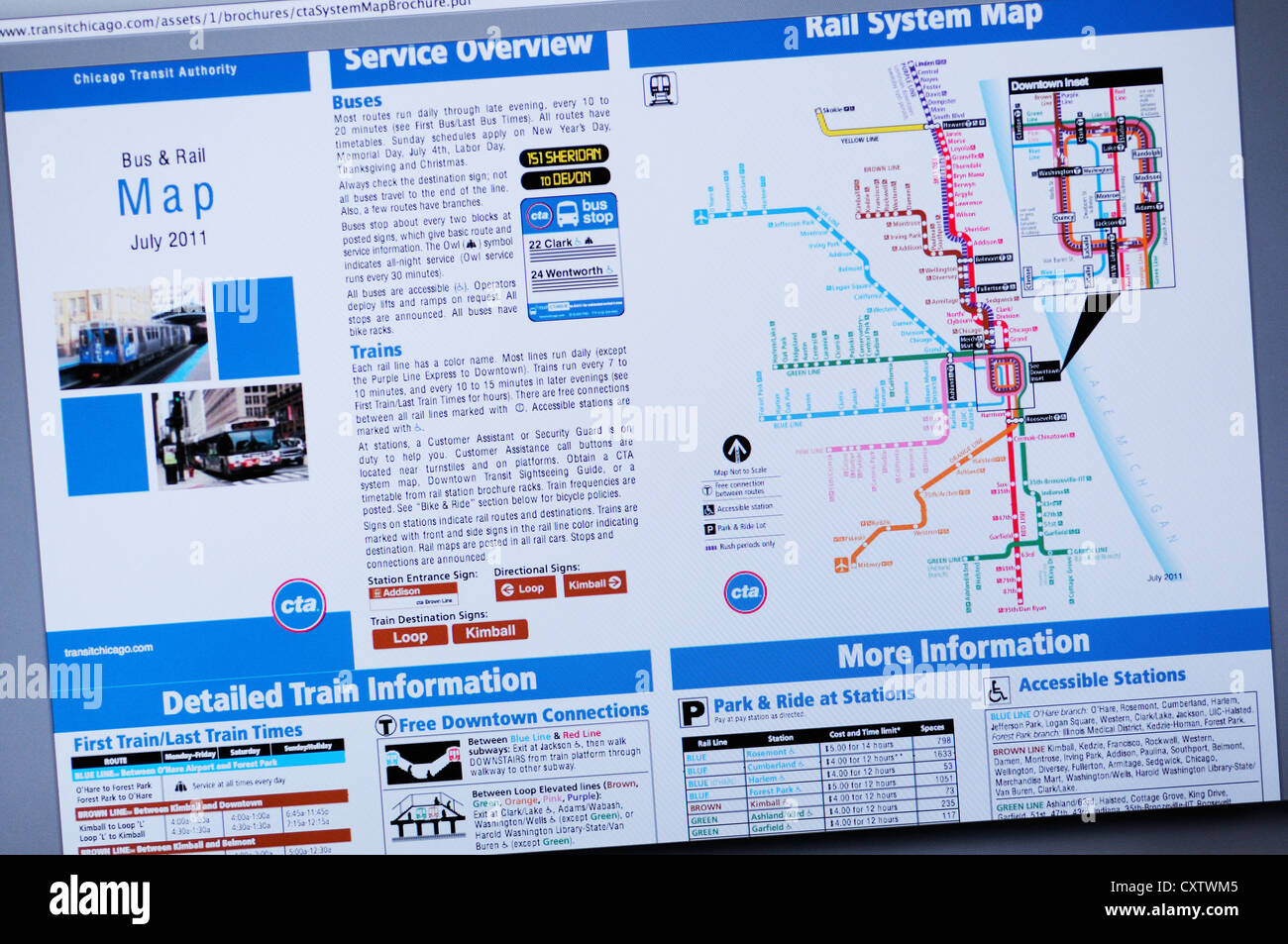 Mapa del Metro de Chicago website Fotografía de stock Alamy