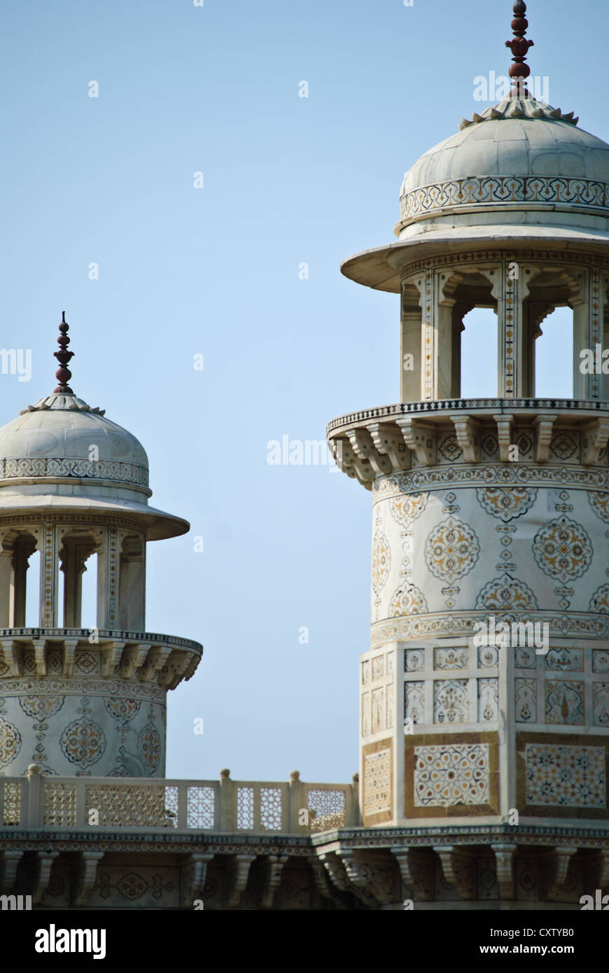 Las torres de mármol de Baby Taj, Itimad-ud-Daulah Foto de stock