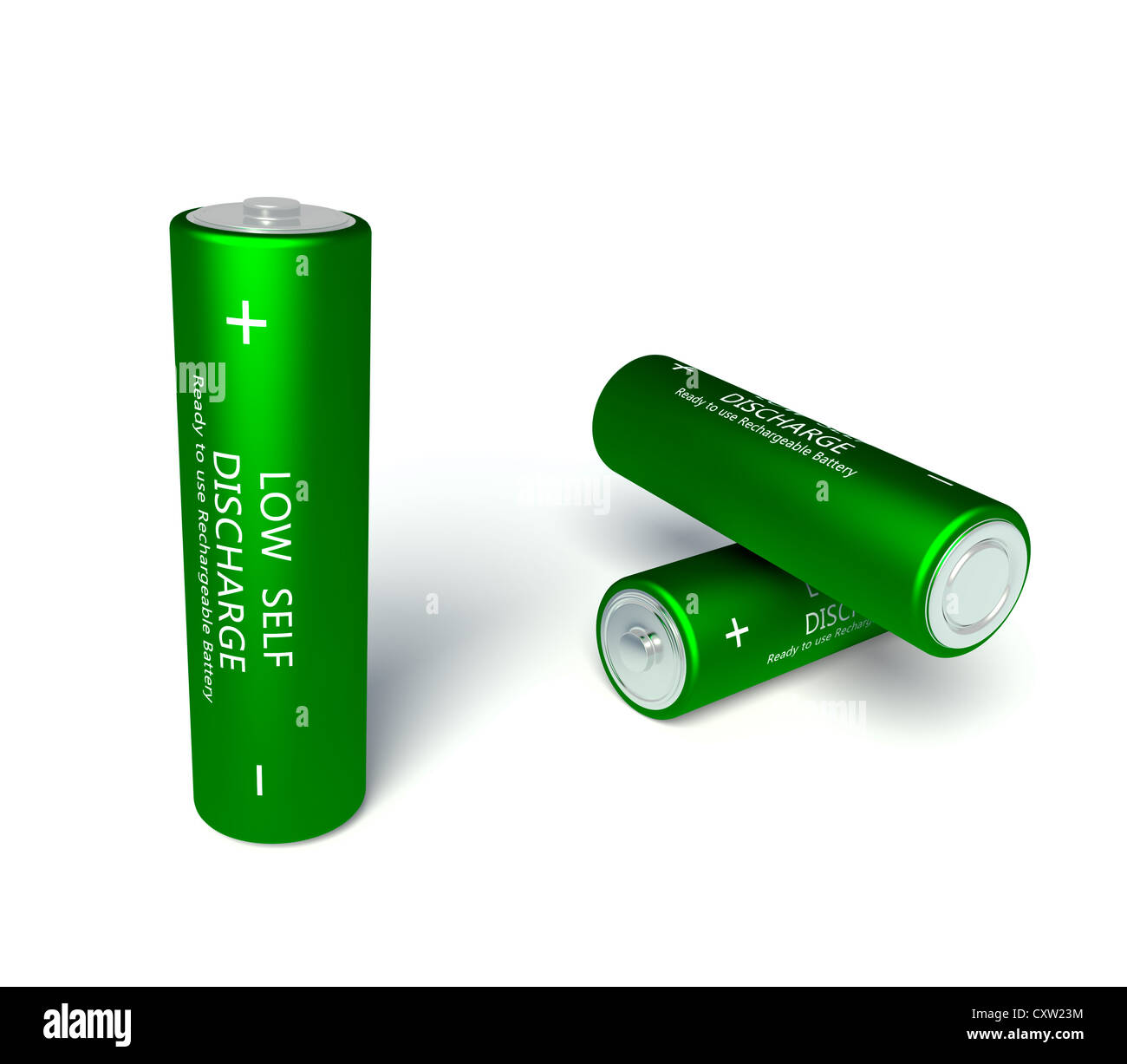 3d green pilas recargables AA Fotografía de stock - Alamy