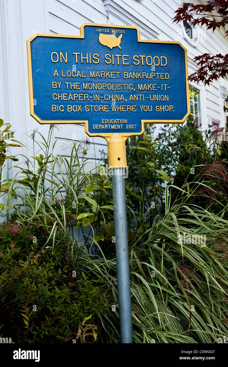 'Alternativa' marcador histórico en Woodstock, Nueva York, Catskills Foto de stock
