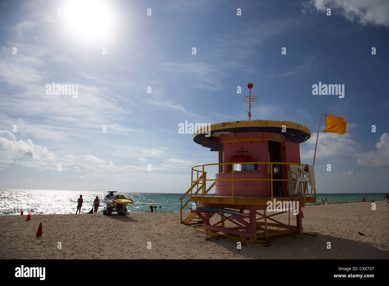 Miami South Beach 10th street salvavidas rescate Ocean Tower florida usa Foto de stock