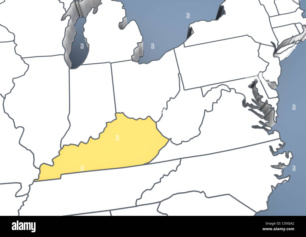 Mapa De Kentucky KY Estados Unidos Estados Unidos De Am Rica Mapa De Kentucky Ky Estados Unidos Estados Unidos De America Contorno 3d Ilustracion Cxxga2