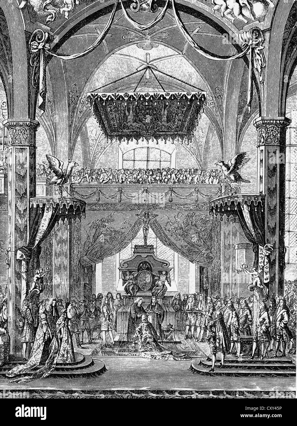 Coronación del rey Federico Guillermo I de Prusia (1688-1740) Foto de stock