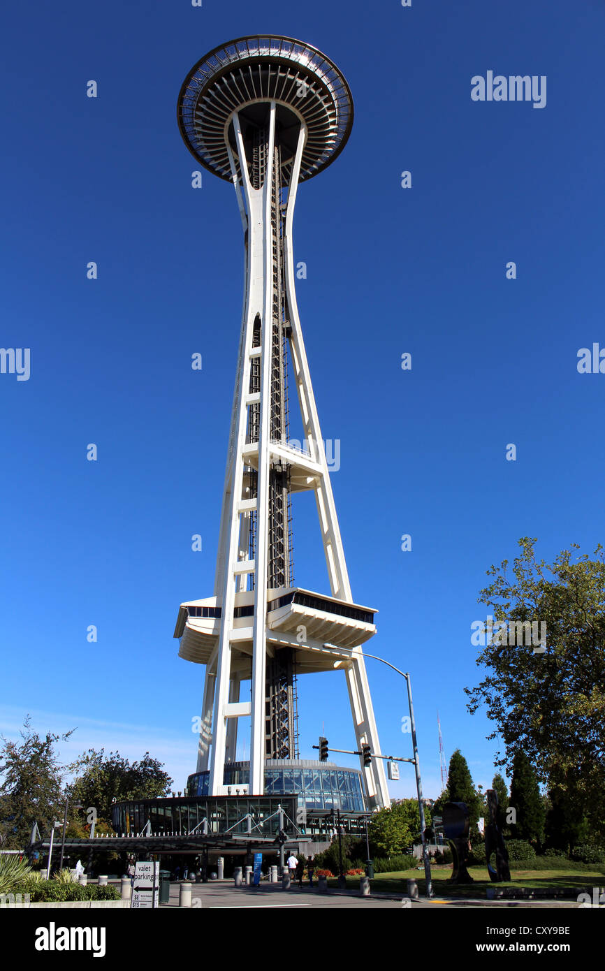 Torre de la Aguja Espacial de Seattle, Seattle, Washington, EE.UU. Foto de stock