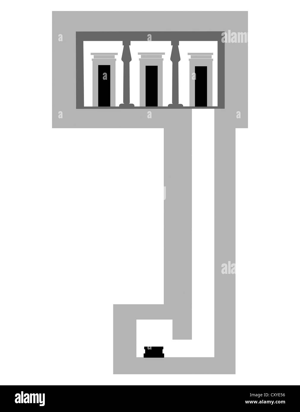 Mastaba, una antigua tumba egipcia, representación esquemática