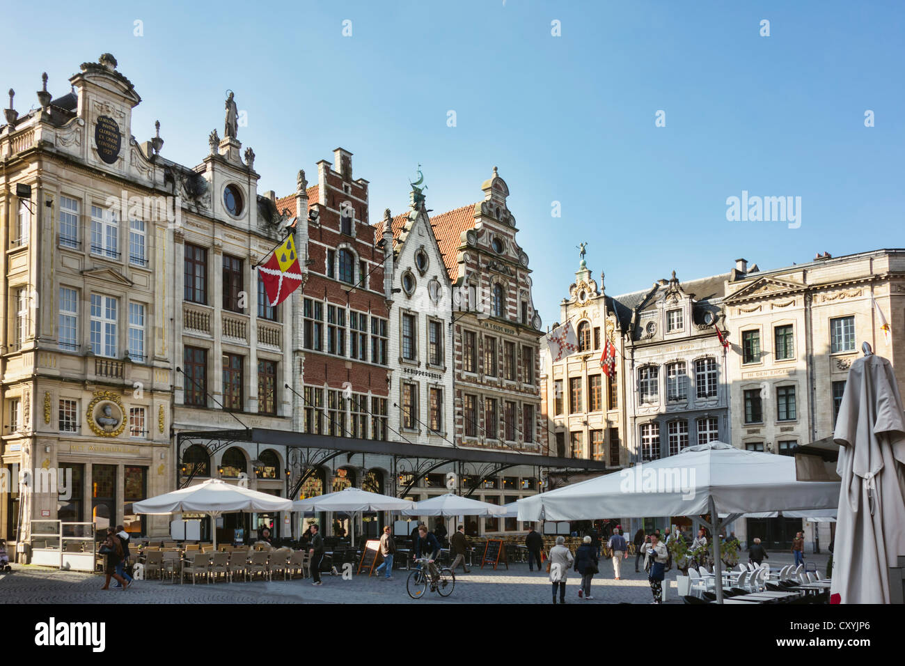 Groote Markt en Lovaina, Flandes, Bélgica Foto de stock