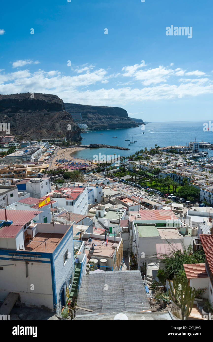 La escena desde la plataforma de visualización o mirador en Puerto de Mogán,  Gran Canaria, Islas Canarias Fotografía de stock - Alamy