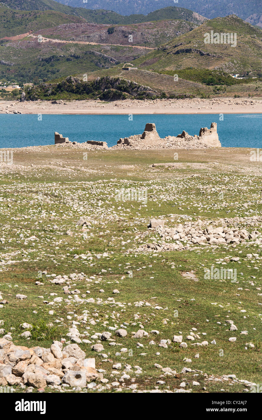 Ruinas budistas paksitan paisaje paisaje Foto de stock